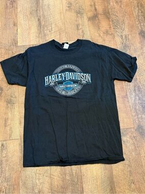 Harley-Davidson Black Tee with Teal and White Logo